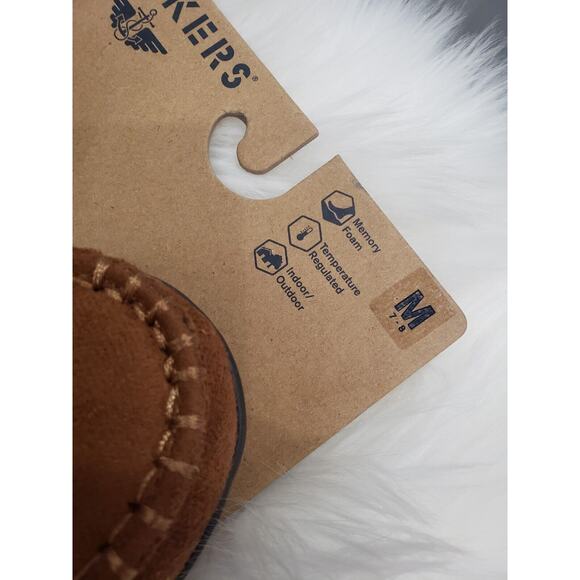 NEW DOCKERS MEN'S SUEDE SLIPP ON BROWN SLIPPERS MEDIUM 7/8 HOUSE SHOE‎ - Picture 2 of 5